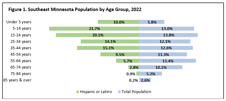 Southeast Minnesota Population by Age Group