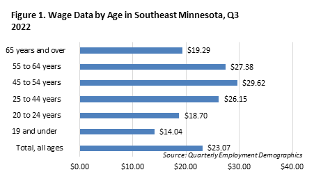 Wage Data by Age in Southeast Minnesota