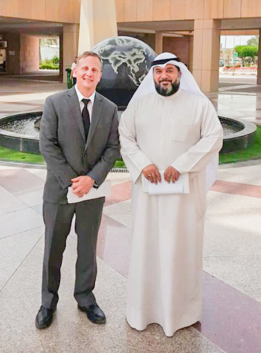 LMI regional analyst Chet Bodin, to the left, and Dr. Hani Al-Sarraf, Kuwait University, College of Business Administration