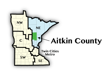 Minnesota map showing Aitkin County