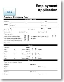 employment application sample