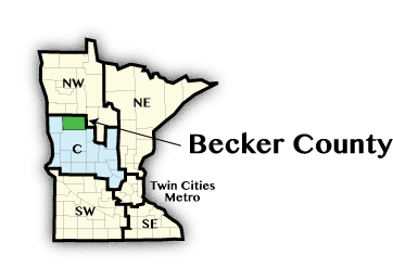 Minnesota County showing Becker County