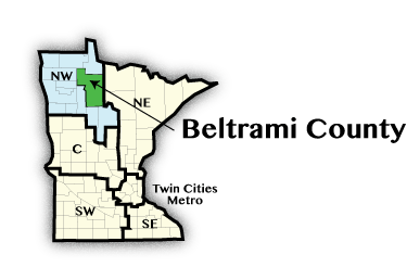 Minnesota map sowing Beltrami County
