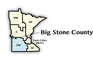 Minnesota map showing Big Stone county