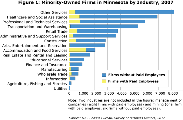 Figure 1: Minority-Owned Firms in Minnesota by Industry, 2007