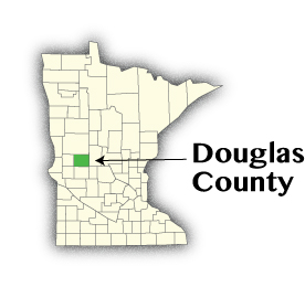 Minnesota map showing Douglas county