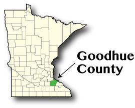Minnesota map showing Goodhue county