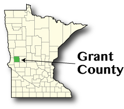 Minnesota map showing Grant county