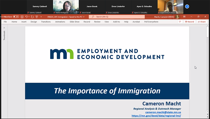 Screenshot of the May Immigrant and Refugee Affairs Forum virtual meeting