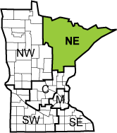 Minnesota map-Northeast Region