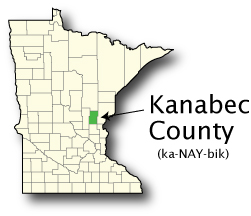 Minnesota map showing Kanabec County