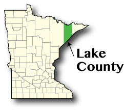 Minnesota map showing Lake County