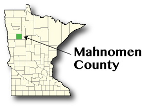 Minnesota map showing Mahnomen County