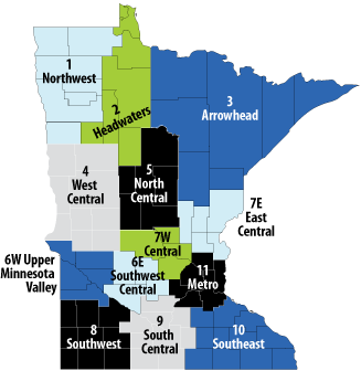Map-Minnesota's Economic Development Regions