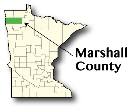Minnesota map showing Marshall County
