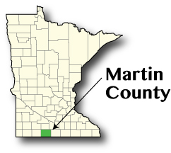 Minnesota map showing Martin County