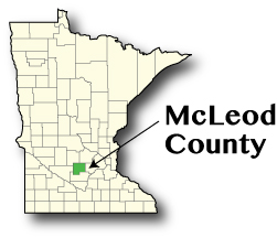 Map of Minnesota showing McLeod County