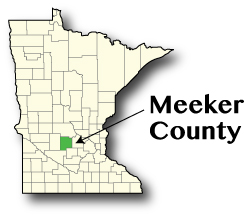 Minnesota map showing Meeker County