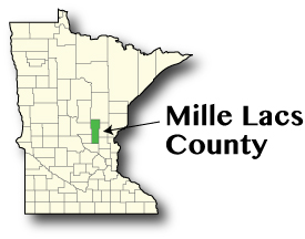 Minnesota map showing Mille Lacs County