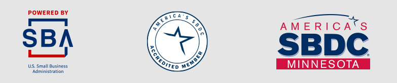 US Small Business, America's SBDC and MN SBDC logos