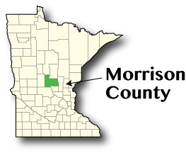 Map of Minnesota showing Morrison County