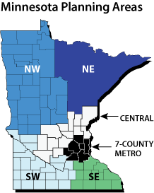 Map of Minnesota Planning Areas
