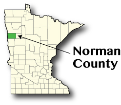 Minnesota map highlighting Norman County