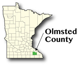 Minnesota map highlighting Olmsted County