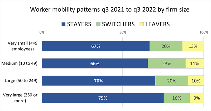 Worker mobility patterns by firm size