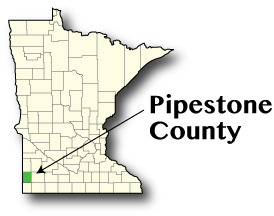 Minnesota map showing Pipestone County
