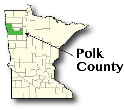 Minnesota map showing Polk County