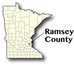 Minnesota map showing Ramsey County