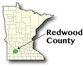 Minnesota map showing Redwood County