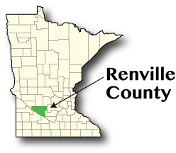 Minnesota map showing Renville County