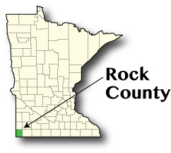 Minnesota map showing Rock county