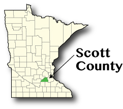 Minnesota map showing Scott County
