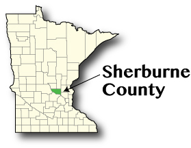 Minnesota map showing Sherburne County