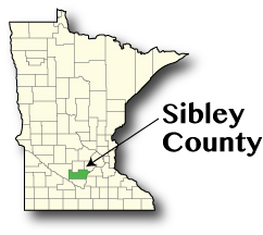 Minnesota map showing Sibley County