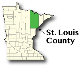Minnesota map showing St. Louis County