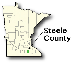  Minnesota map showing Steele County