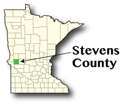  Minnesota map showing Stevens County