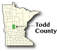 Minnesota map showing Todd County