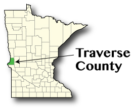 Minnesota map showing Traverse County