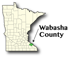 Minnesota map showing Wabasha County