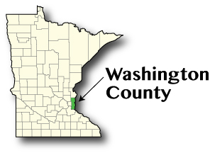 Minnesota map showing Washington county