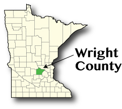Minnesota map showing Wright County
