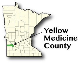 Minnesota map showing Yellow Medicine County